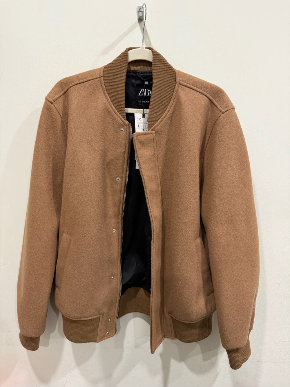 Zara Men's Camel Bomber Jacket Size Large NWT